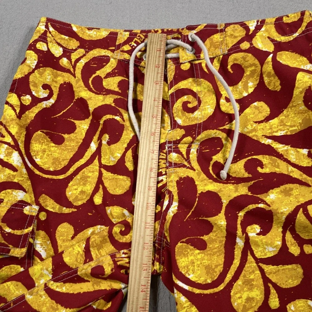 American Eagle Swim Shorts Men 31 Surf Board Trunks Floral Drawstring Mesh Y2K